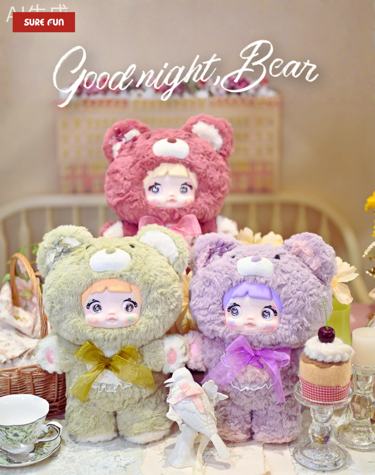 Nommi-Good night Bear 400% Series Plush Blind Box